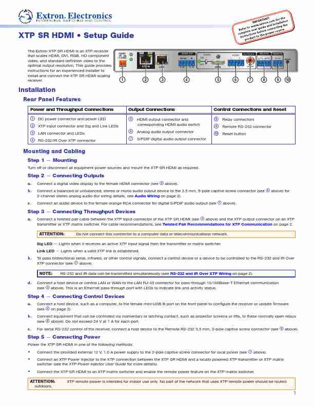 EXTRON ELECTRONICS XTP SR HDMI-page_pdf